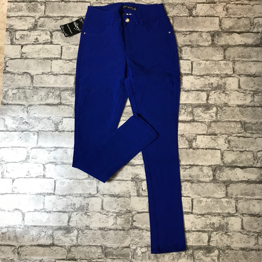 QQMY Blue Stretch Skinny Pants